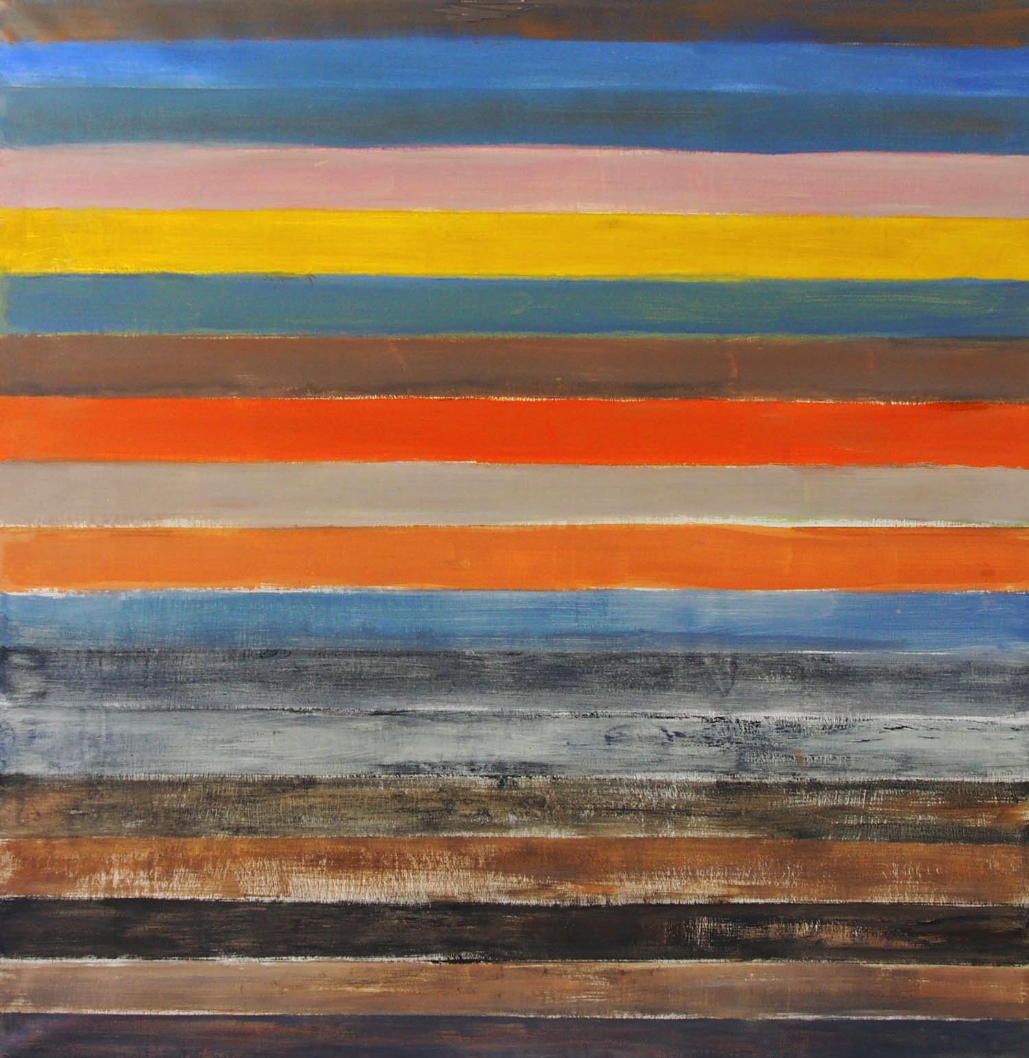 colored stripes, oil on paper, 100 x 97 cm, 2014